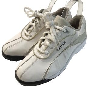 FootJoy GreenJoys Womens Golf‎ Shoes White Leather Size 7M Soft Spikes Cleats